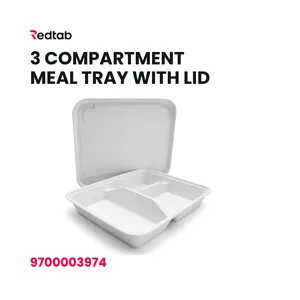 3 Compartment Meal Tray with Lid