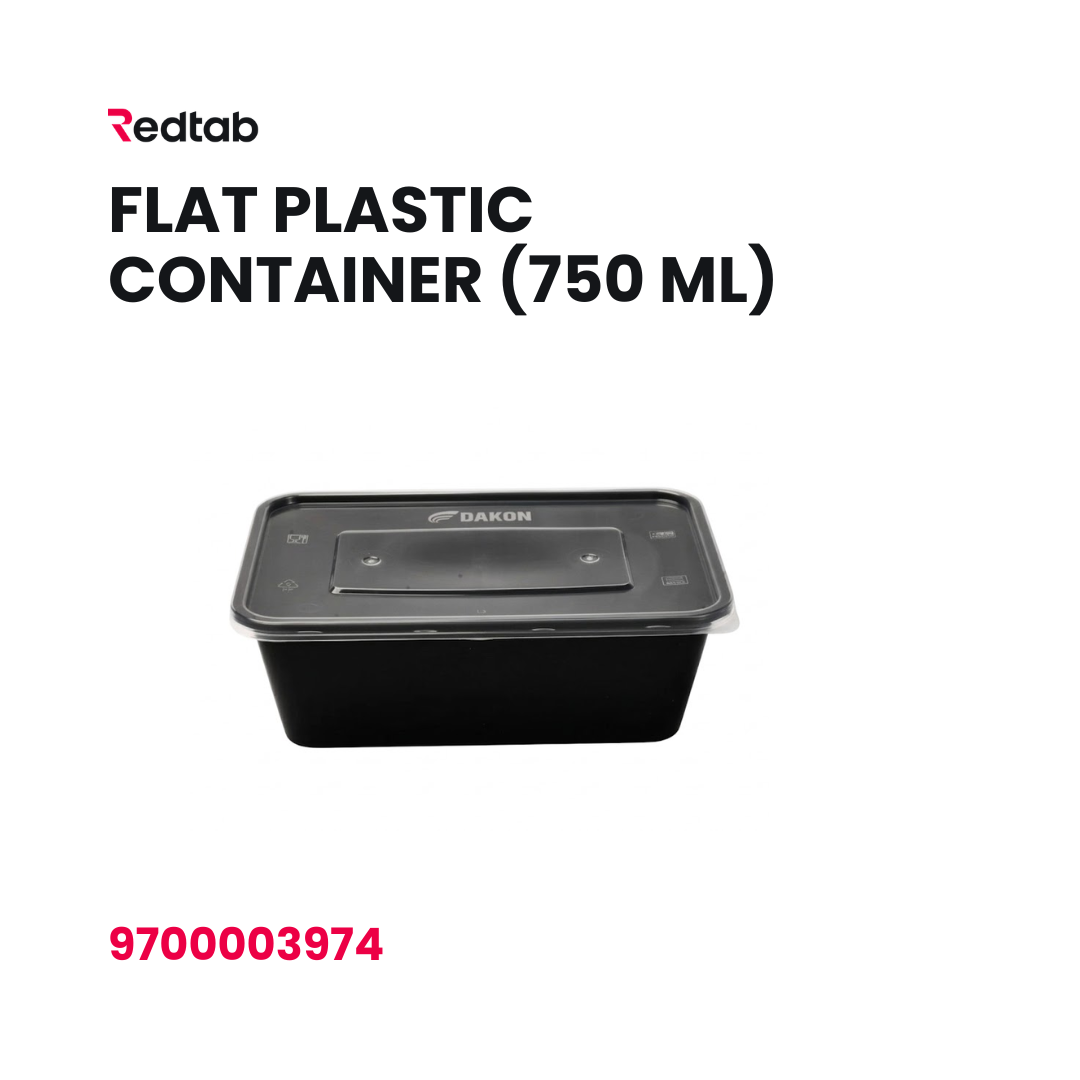 Flat Plastic Container (750 ml)
